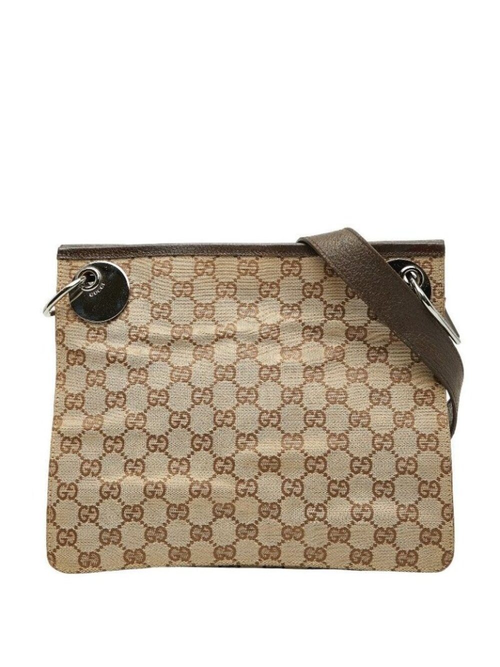 Gucci GG Canvas Crossbody Shoulder Bag Beige Brown